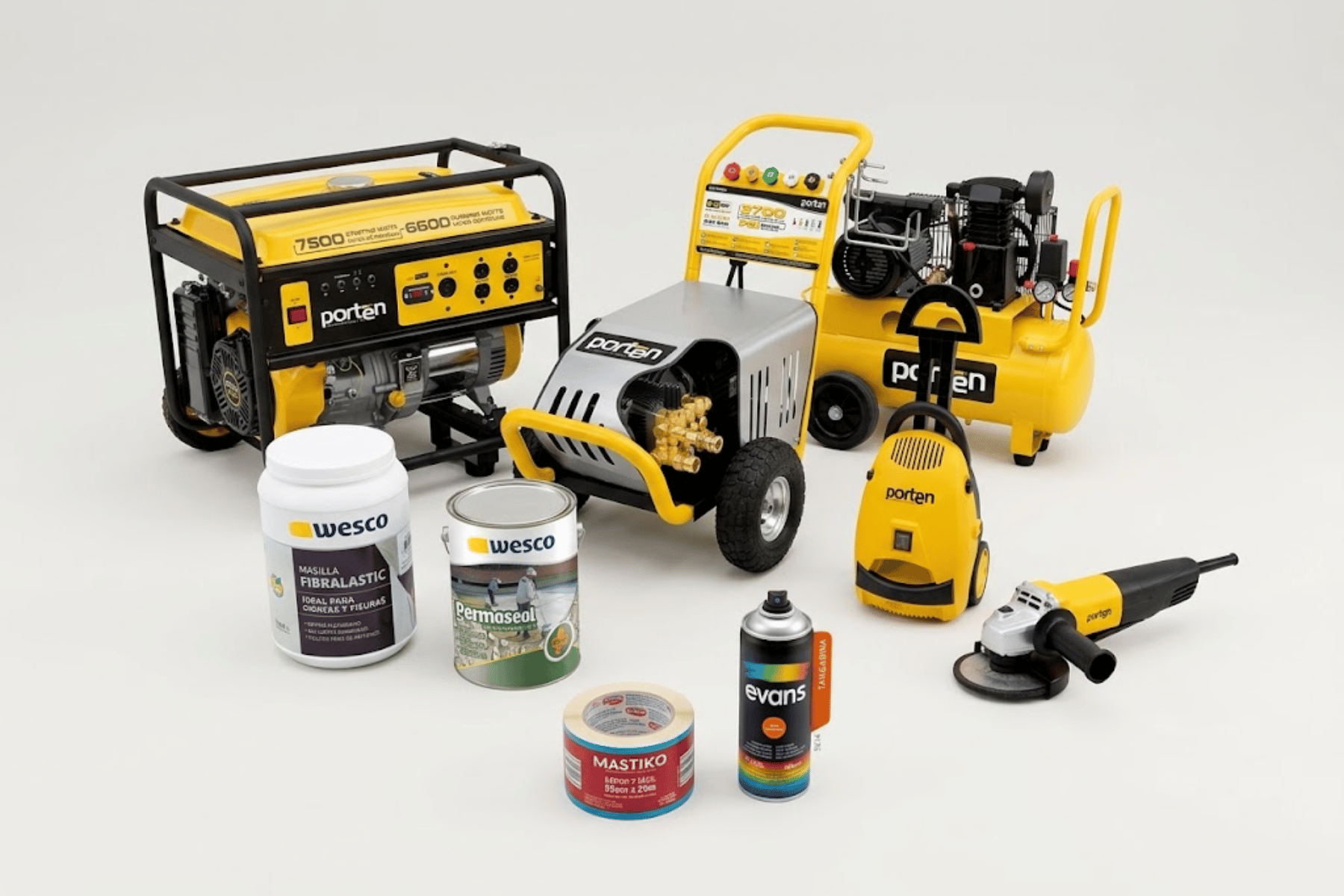 Portafolio de productos EVANS, PORTEN, WESCO y MASTIKO de BIG BOSS LATAM