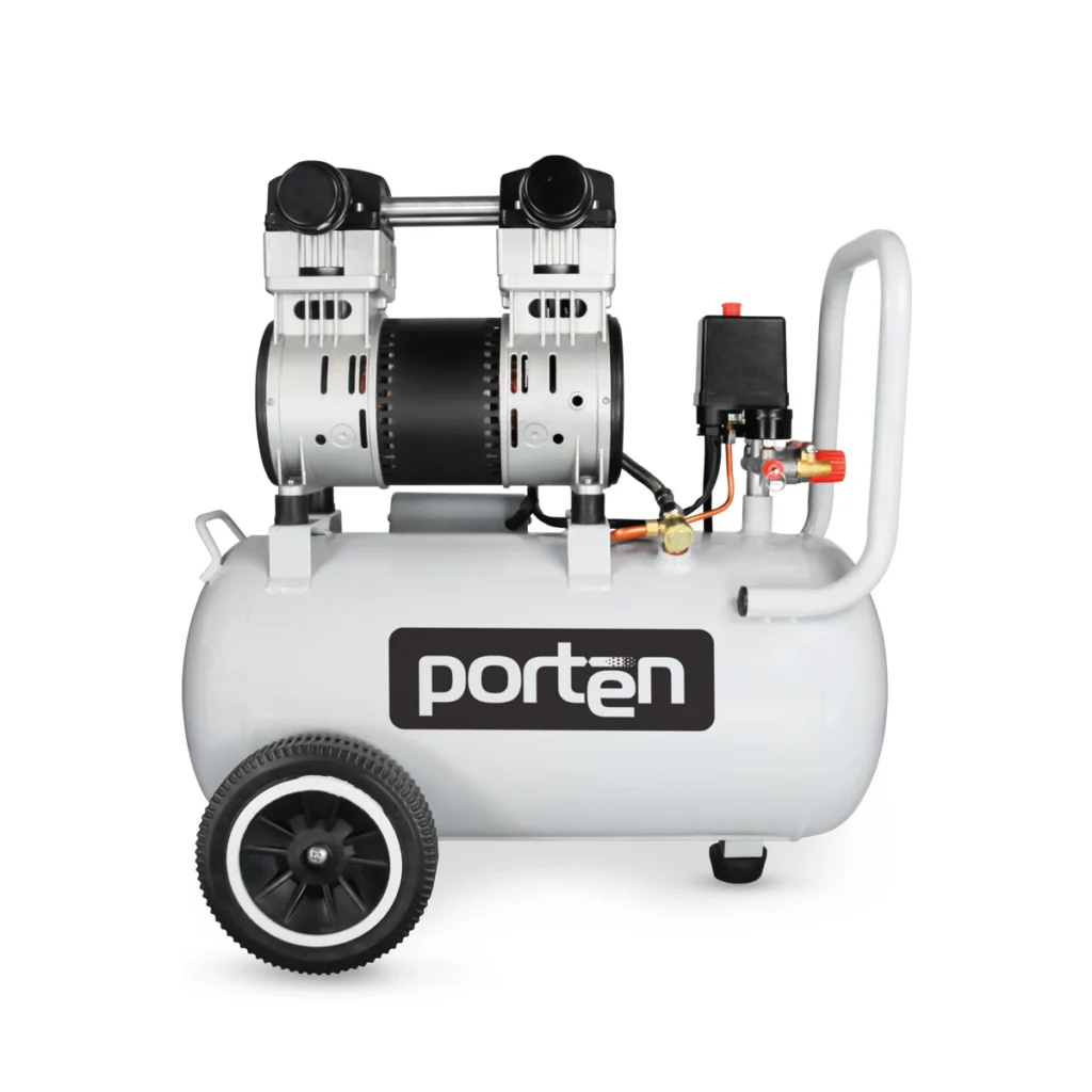 Compresor de aire silencioso sin aceite 2 HP 40 L 110 V - PORTEN