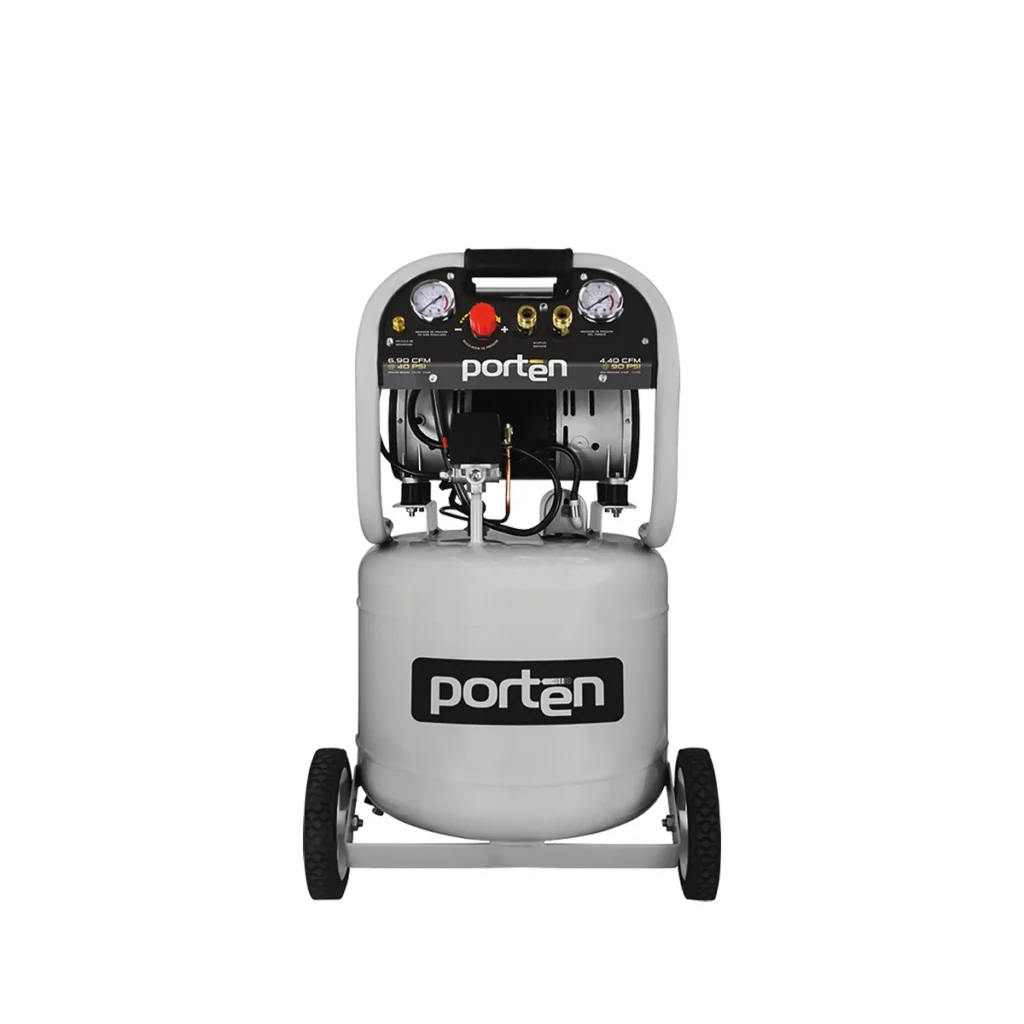 Compresor de aire silencioso sin aceite 2 HP 50 L 110 V - PORTEN