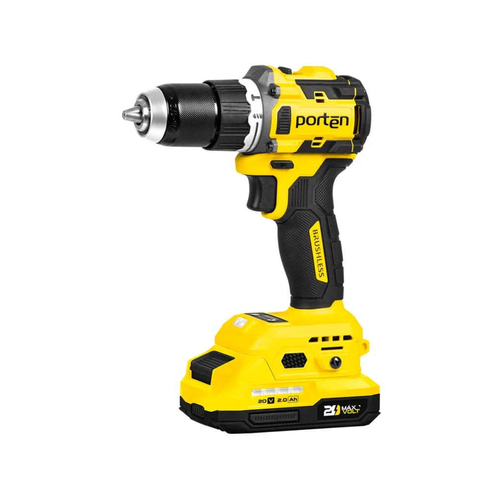 Taladro de impacto inalámbrico 1/2″ 20 V sin carbones - PORTEN