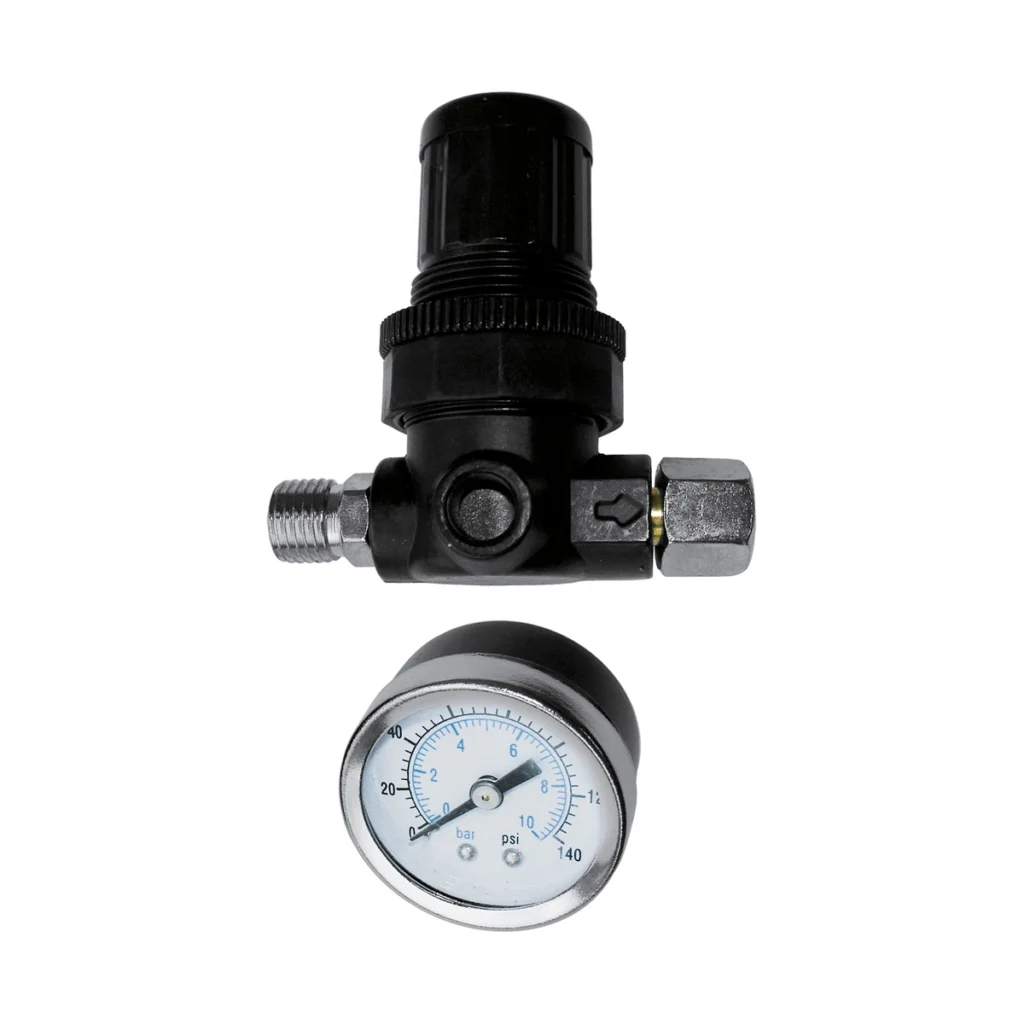 Regulador de aire de 2 salidas 1/4″ con manómetro - PORTEN