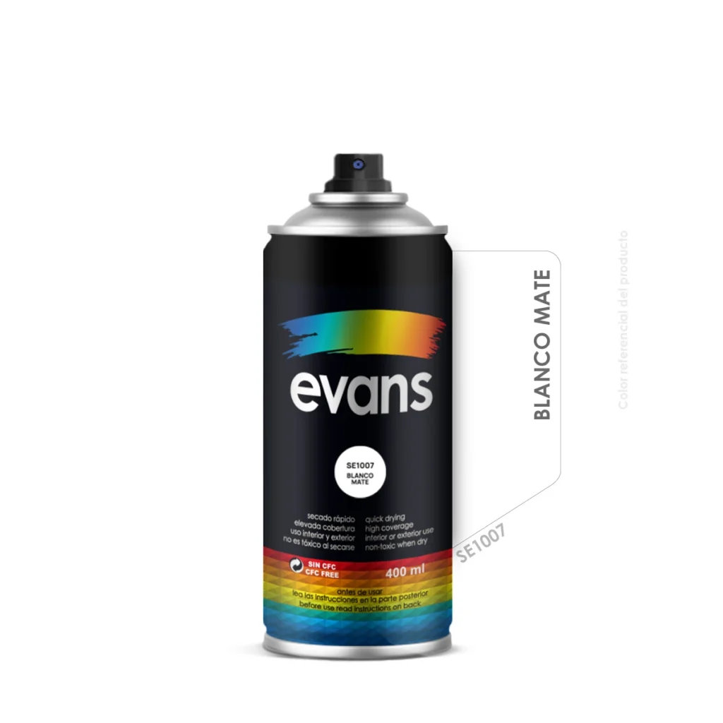 Pintura en spray blanco mate 400 ml - EVANS