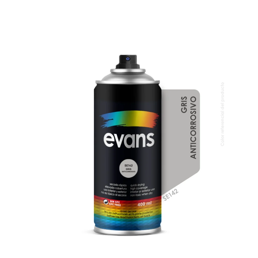 Pintura en spray anticorrosiva gris 400 ml - EVANS