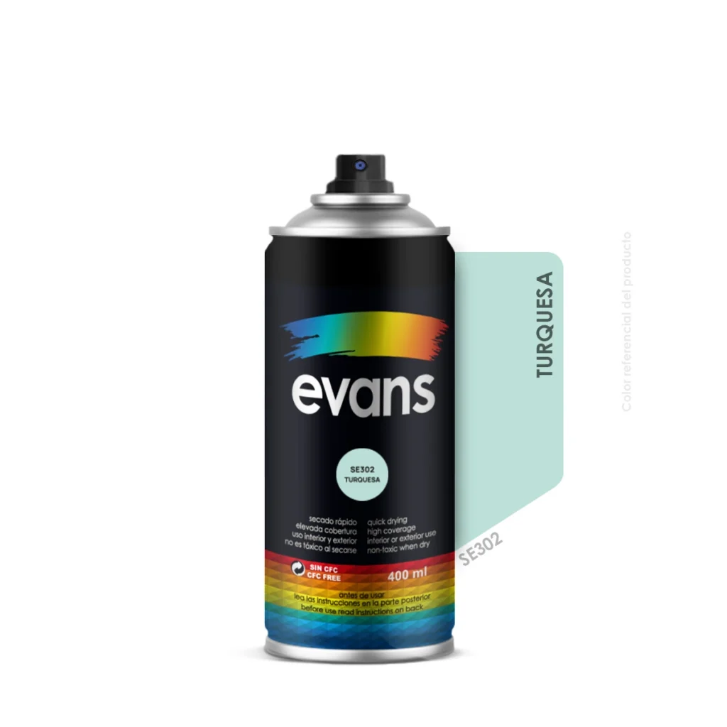 Pintura en spray turquesa 400 ml - EVANS