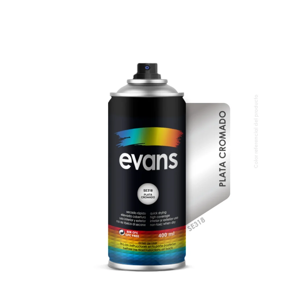 Pintura en spray plata cromada 400 ml - EVANS