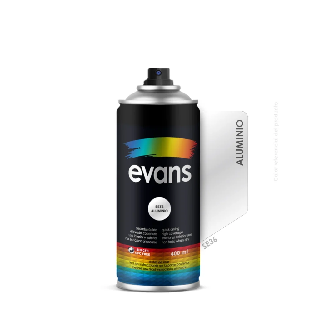 Pintura en spray aluminio 400 ml - EVANS