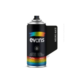 Pintura en spray negro mate 400 ml - EVANS