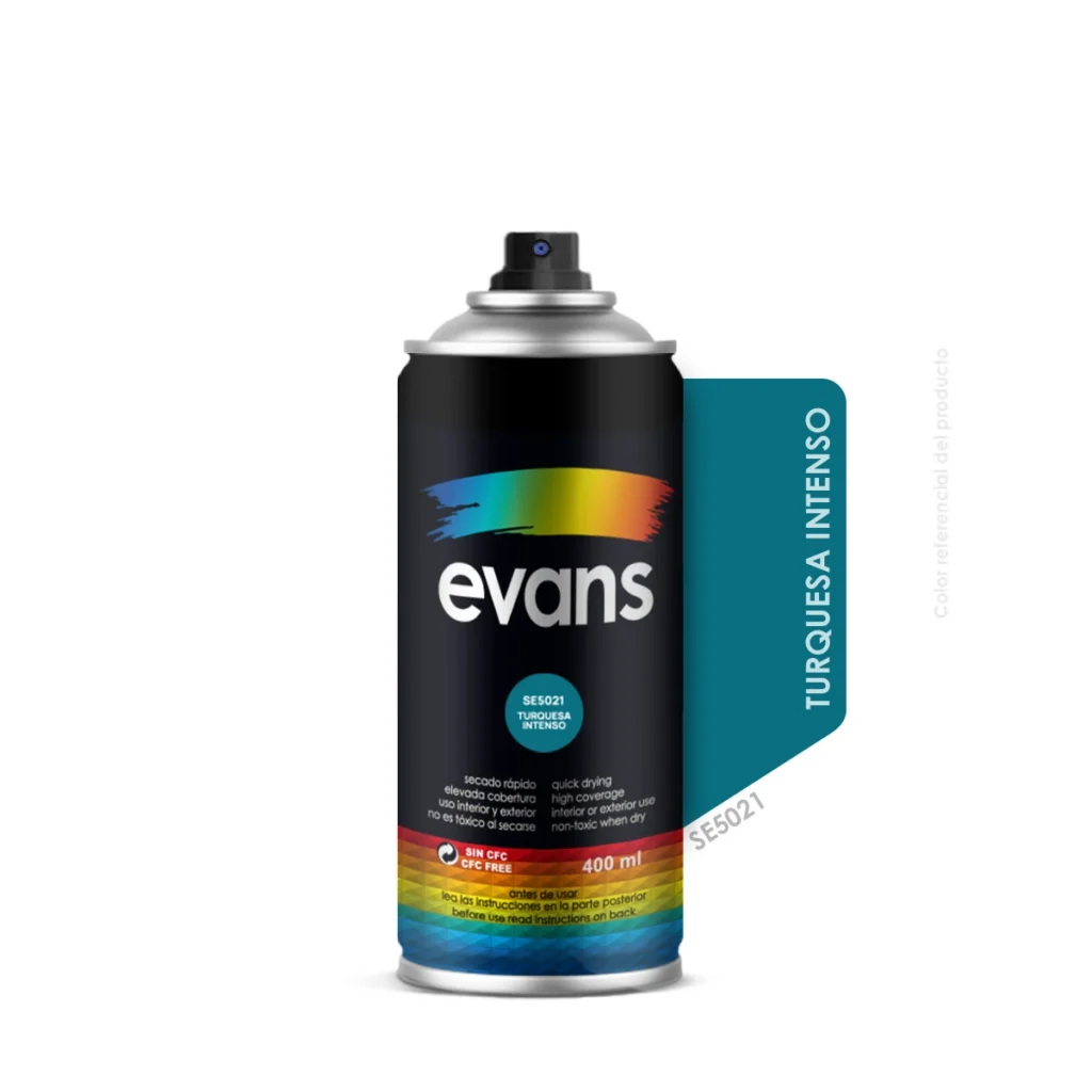 Pintura en spray turquesa intenso 400 ml - EVANS